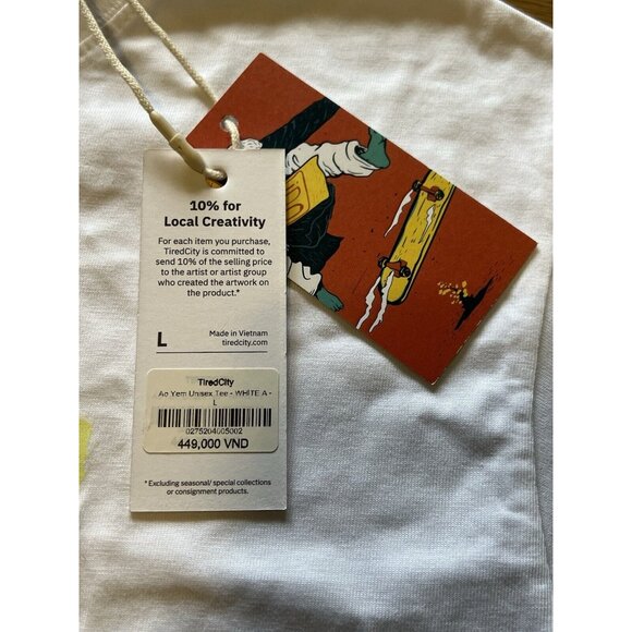 Tired City Ao Yem Unisex T Shirt Graphic Tee‎ Size Large Punk Skater Streetwear - Picture 4 of 12